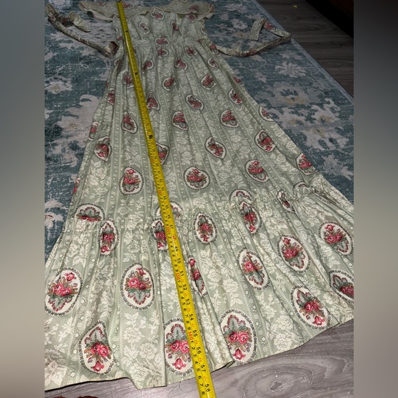 VINTAGE 60s/70s prairiecore/cottagecore Sears Jr Bazaar flutter sleeve dress - Picture 2 of 10